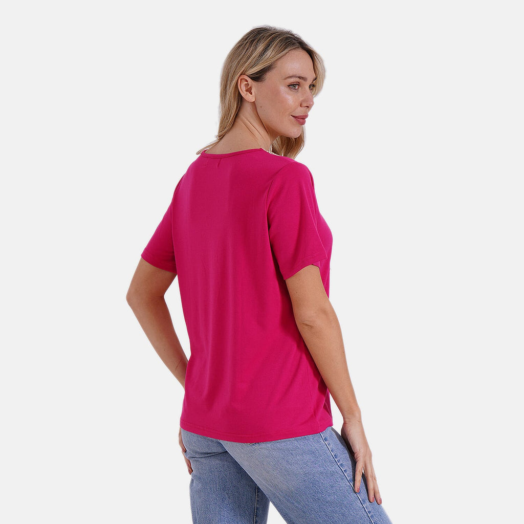 & Maisi Patterned Blouse (Size - Small) - Pink & Navy