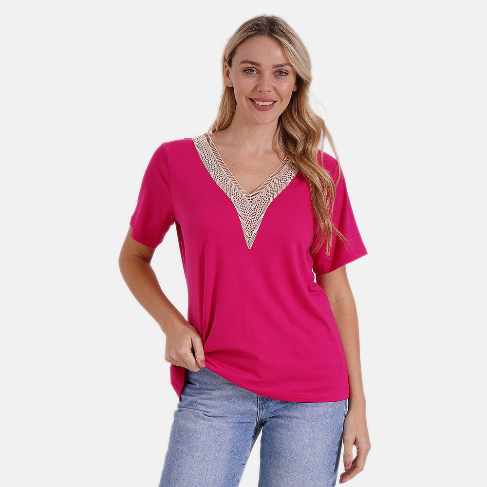 & Maisi Patterned Blouse (Size - Small) - Pink & Navy