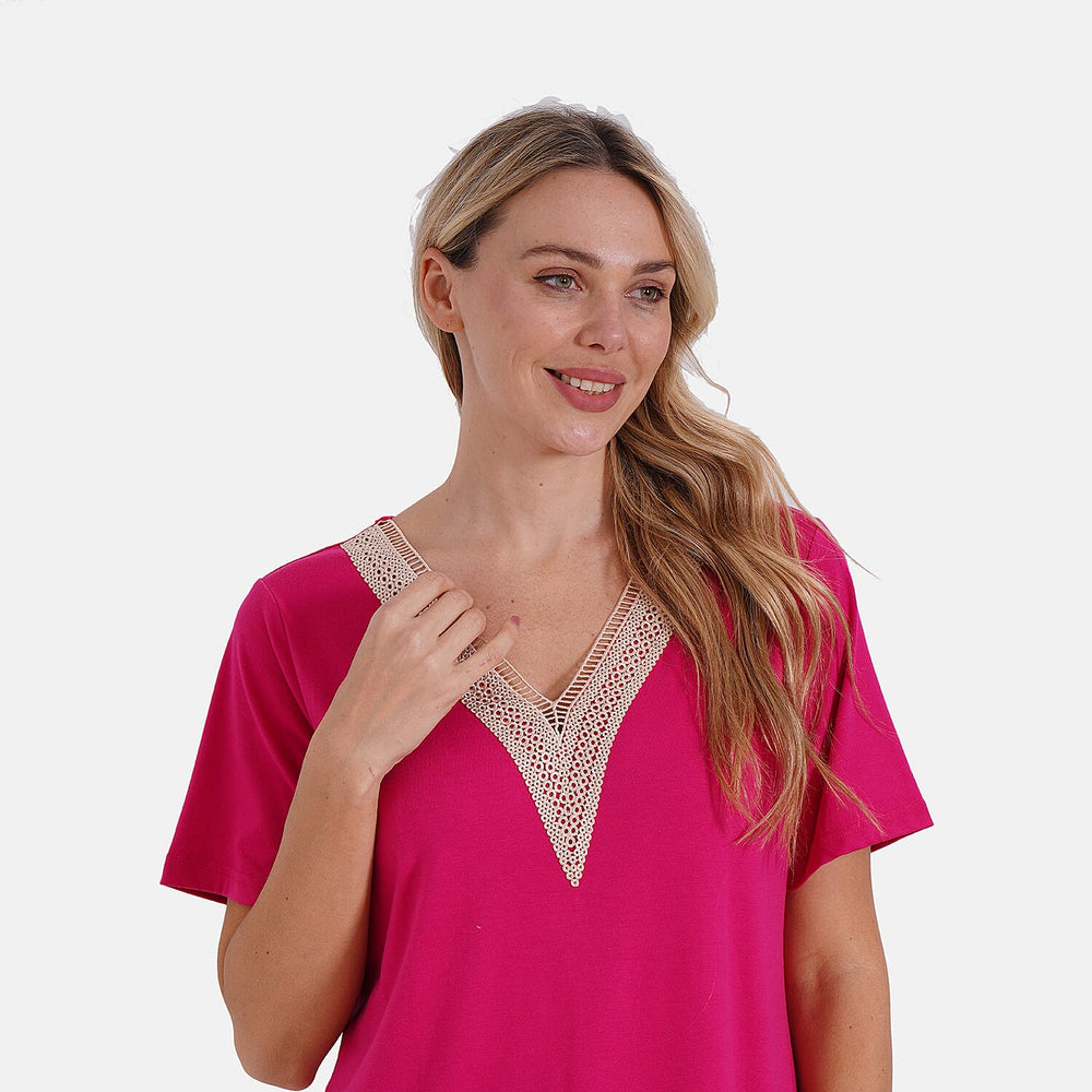 & Maisi Patterned Blouse (Size - Small) - Pink & Navy