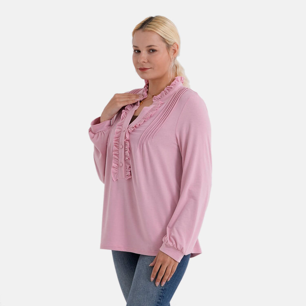 - Maisi Agaric Lace Collar Top (Size 8 to 10) - Pink