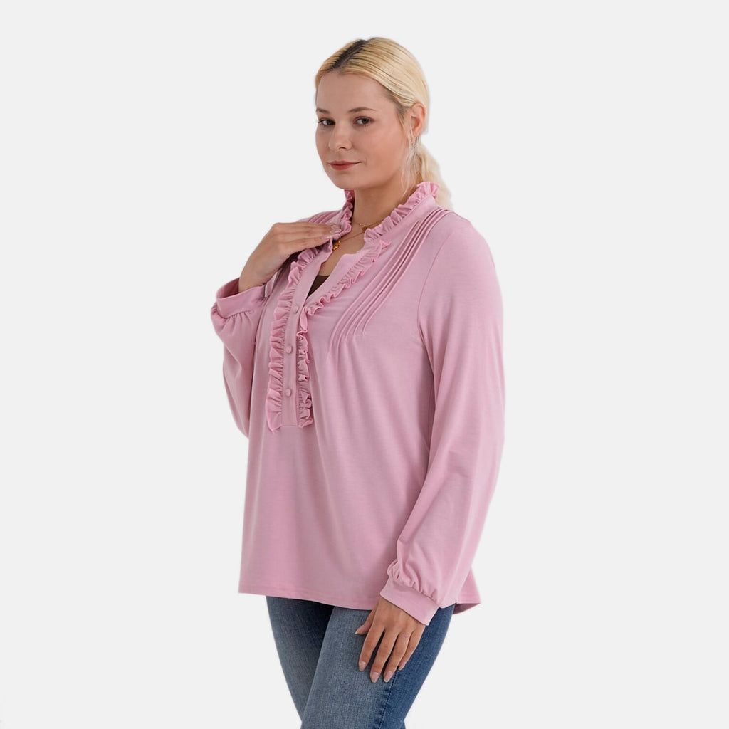- Maisi Agaric Lace Collar Top (Size 8 to 10) - Pink