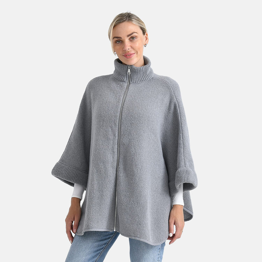 - Maisi High Tie Fleece Cardigan (One Size, 73 x 88 cm) - Grey