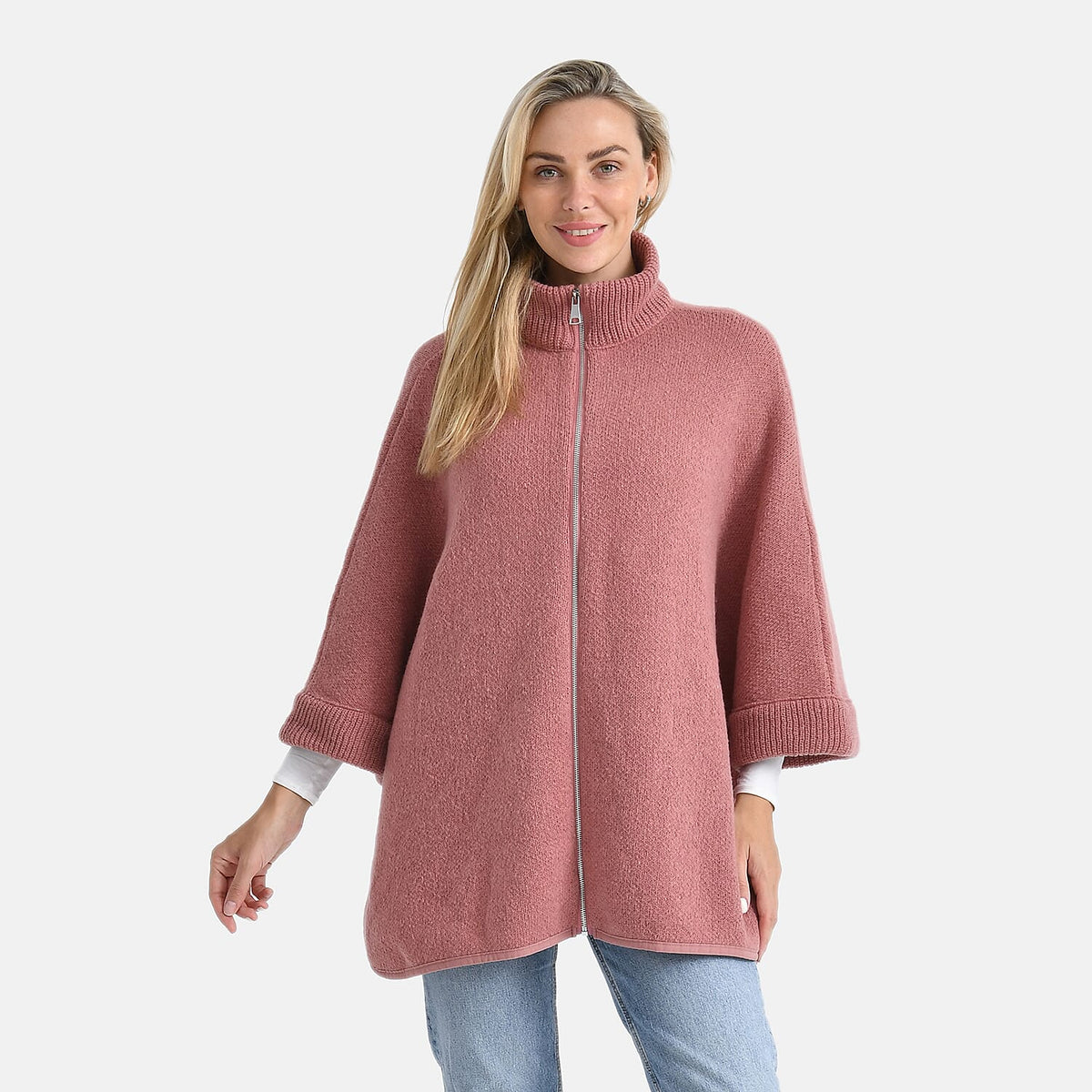- Maisi High Tie Fleece Cardigan (One Size, 73 x 88 cm) - Pink