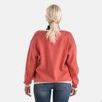 - Maisi Classic V-Neck Button Up Knitted Cardigan (Size S) - Coral - Black
