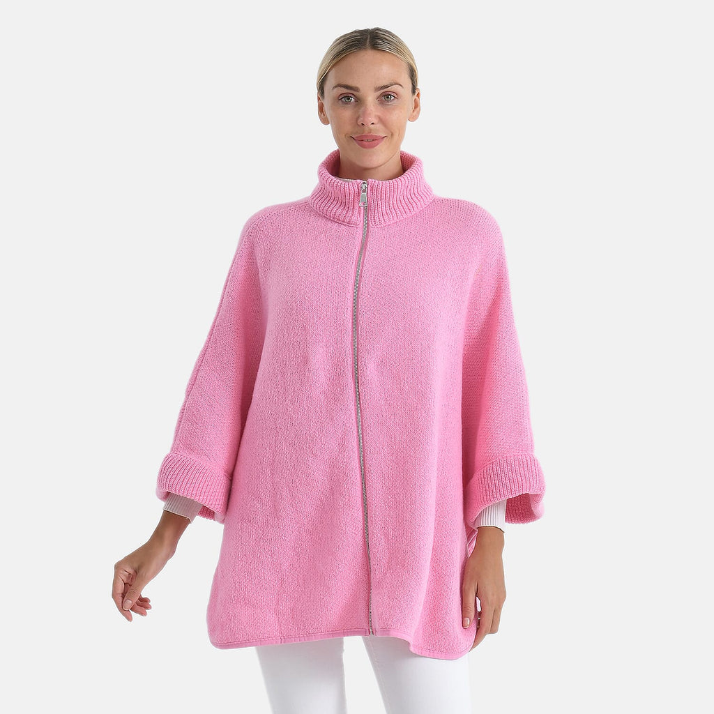 - Maisi High-Tie Zipper Jacket-Cardigan (One Size 8 to 26) (One Size) - Pink