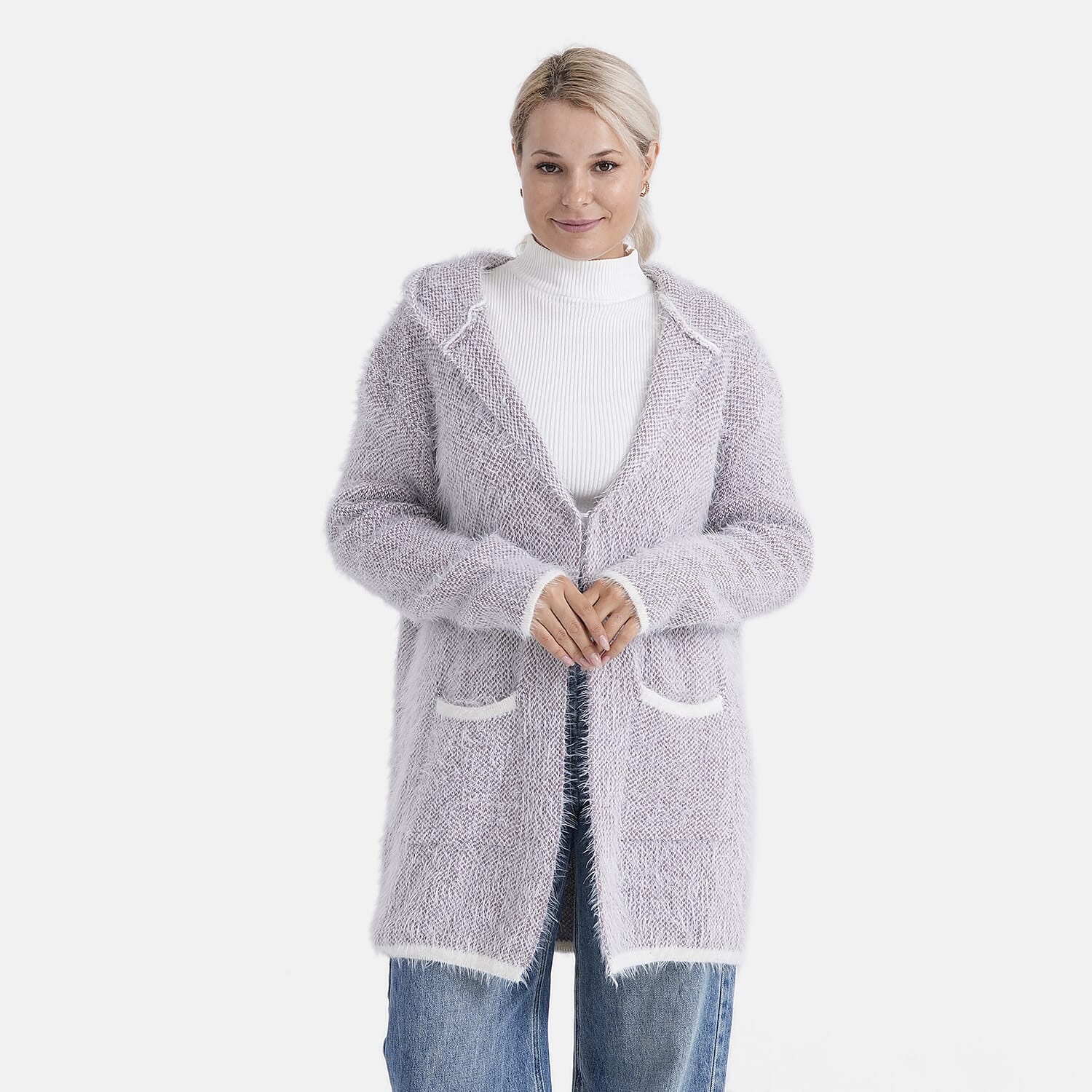 - Maisi Patterned Coatigan (Free Size, 8 to 18) - Purple
