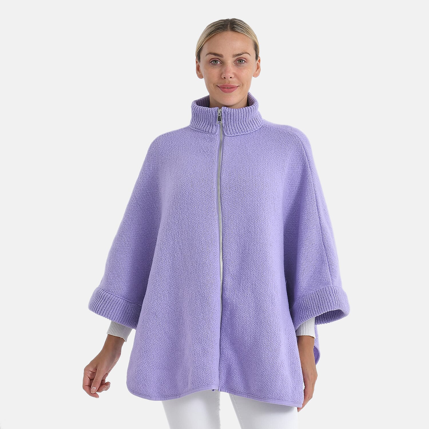 - Maisi High-Tie Zipper Jacket-Cardigan (One Size 8 to 26) - Purple