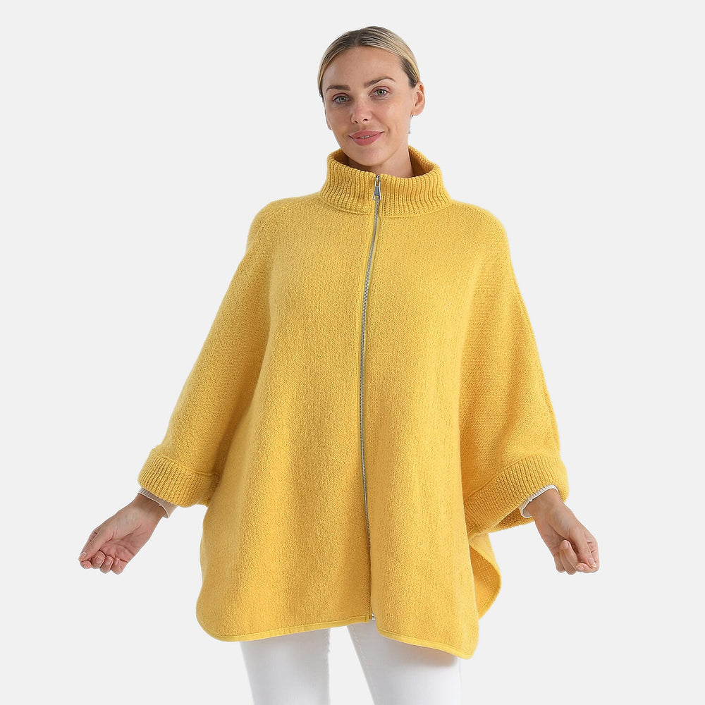 - Maisi High-Tie Zipper Jacket-Cardigan (One Size 8 to 26) - Yellow
