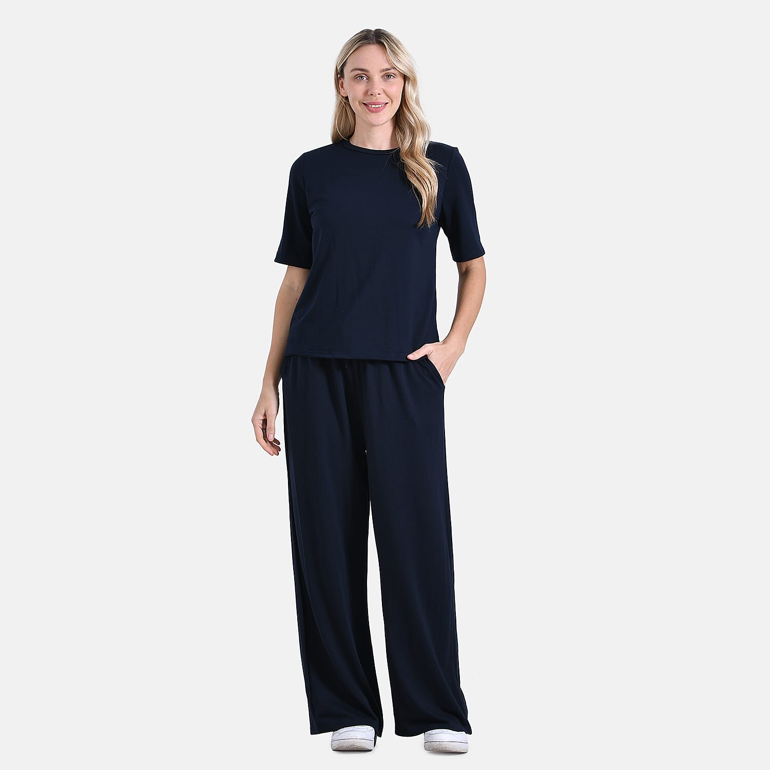 & Maisi Patterned Cord Set (Size - Small) - Navy & Navy