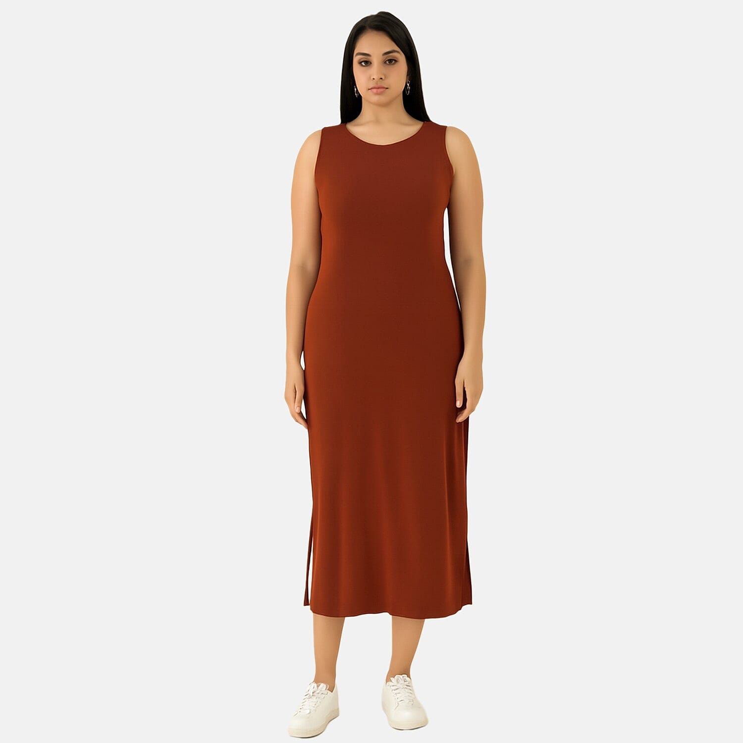 FRIDAY FASHION BRAND NEW LAUNCH- -- Maisi Womens Viscose Sleeveless Maxi Dress (Size M) - Rust
