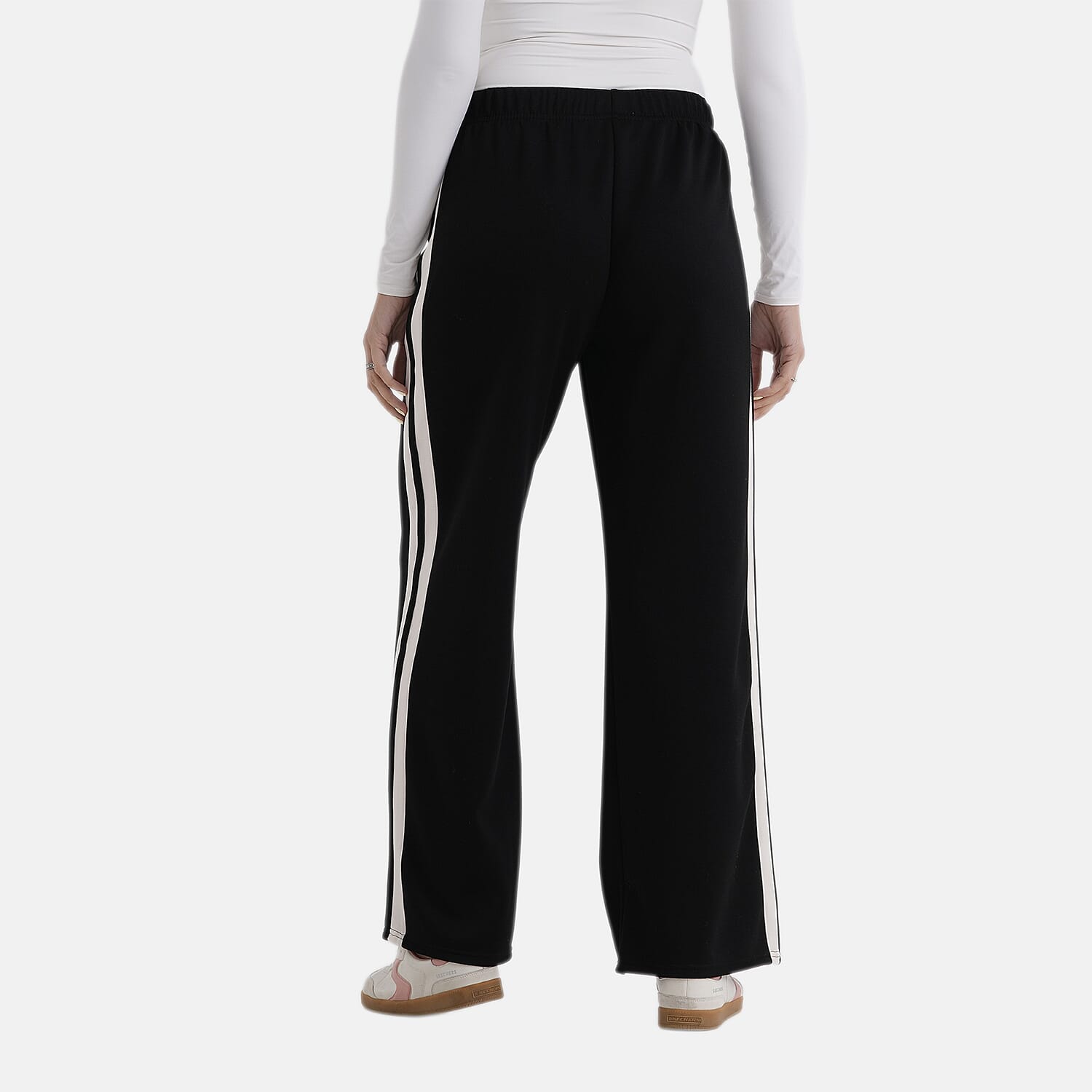- Maisi Side-Stripe Straight Leg Casual Trouser (Size L) - Black