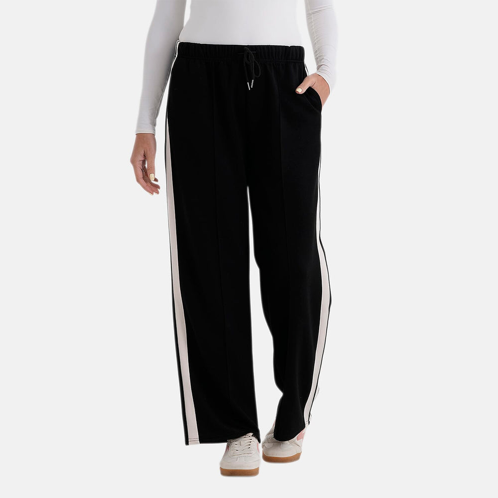 - Maisi Side-Stripe Straight Leg Casual Trouser (Size L) - Black