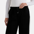 - Maisi Side-Stripe Straight Leg Casual Trouser (Size L) - Black