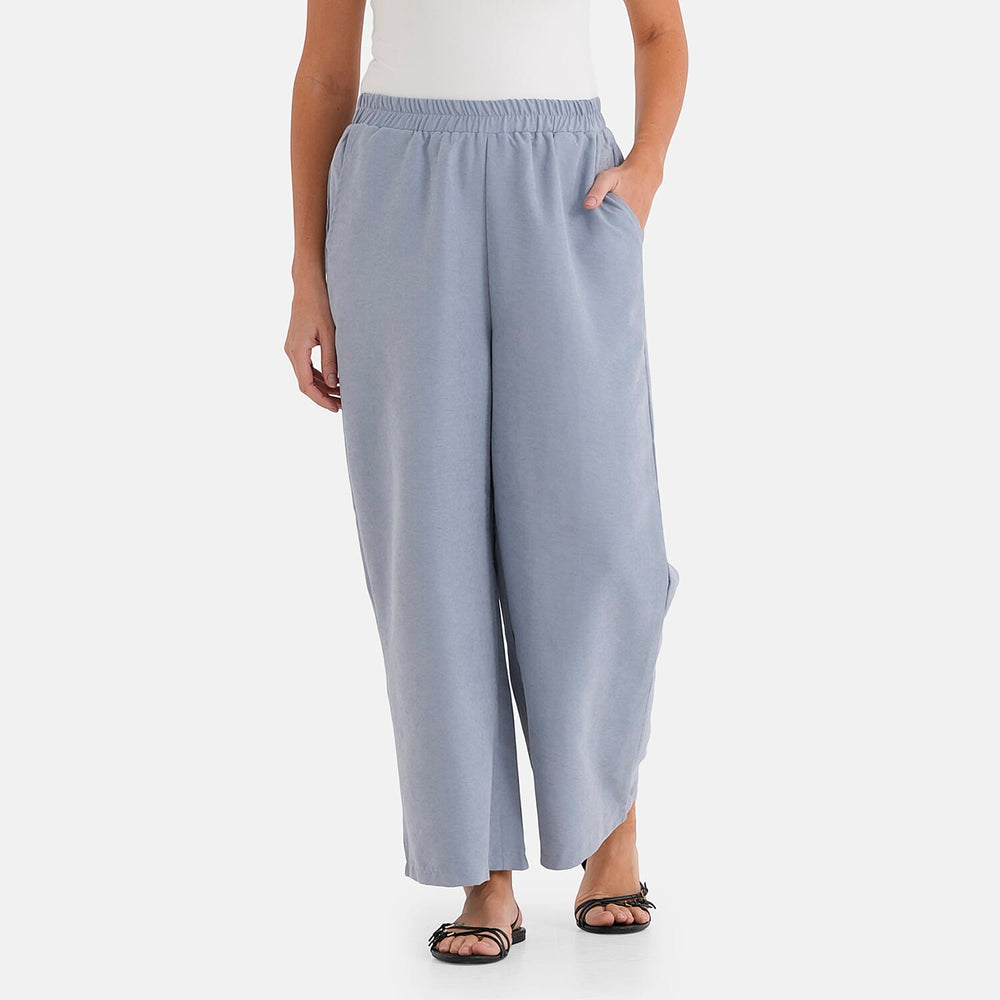- Maisi Wide-Leg Lightweight Casual Trouser (Size - M) - Blue