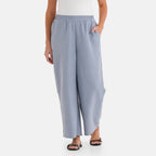 - Maisi Wide-Leg Lightweight Casual Trouser (Size - M) - Blue
