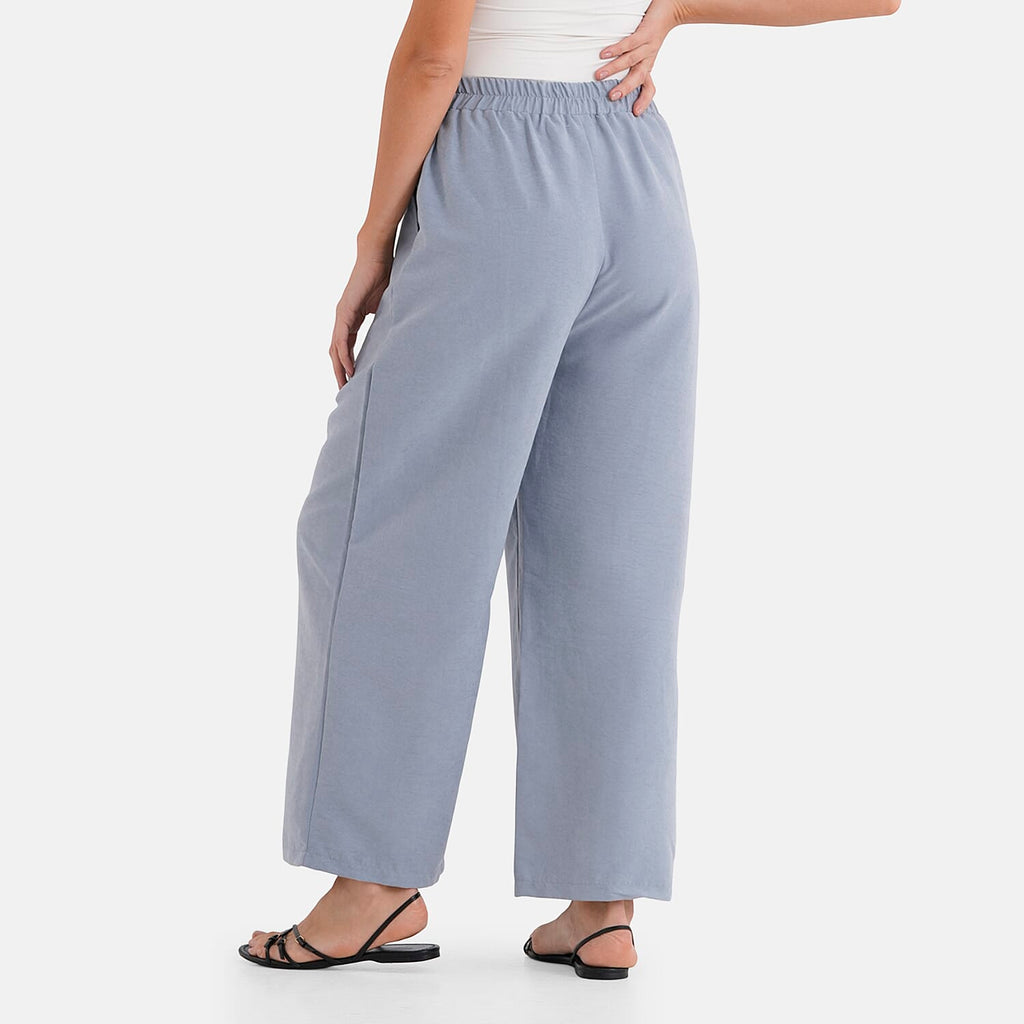 - Maisi Wide-Leg Lightweight Casual Trouser (Size - M) - Blue