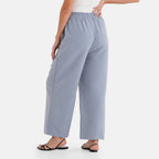 - Maisi Wide-Leg Lightweight Casual Trouser (Size - M) - Blue