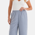 - Maisi Wide-Leg Lightweight Casual Trouser (Size - M) - Blue
