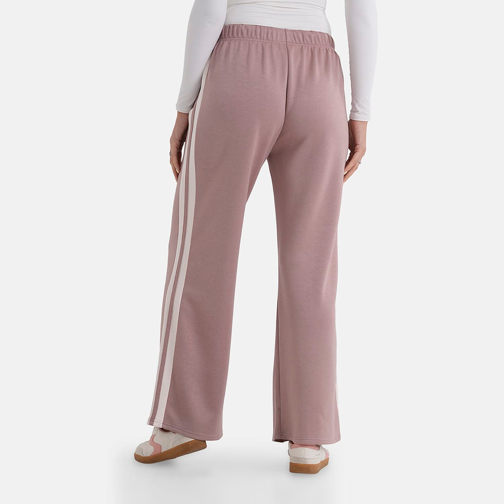 - Maisi Side Stripe Wide-Leg Trousers (Size XL) - Soft Pink