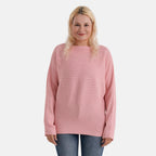 - Maisi Glam Knit Diamonte Batwing-Sleeve Jumper (One Size) - Pink