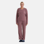 - Maisi Two-Piece Relaxed Fit Ribbed Loungewear Set (Size 16 To 18) - Pink