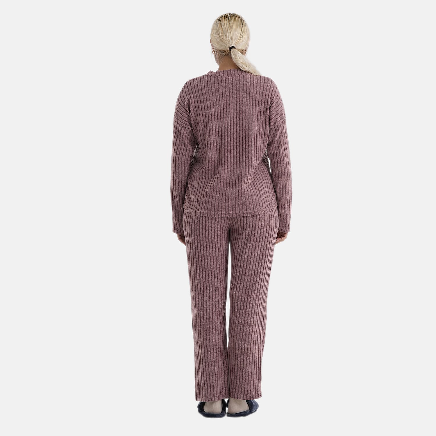 - Maisi Two-Piece Relaxed Fit Ribbed Loungewear Set (Size 8 To 10) - Pink