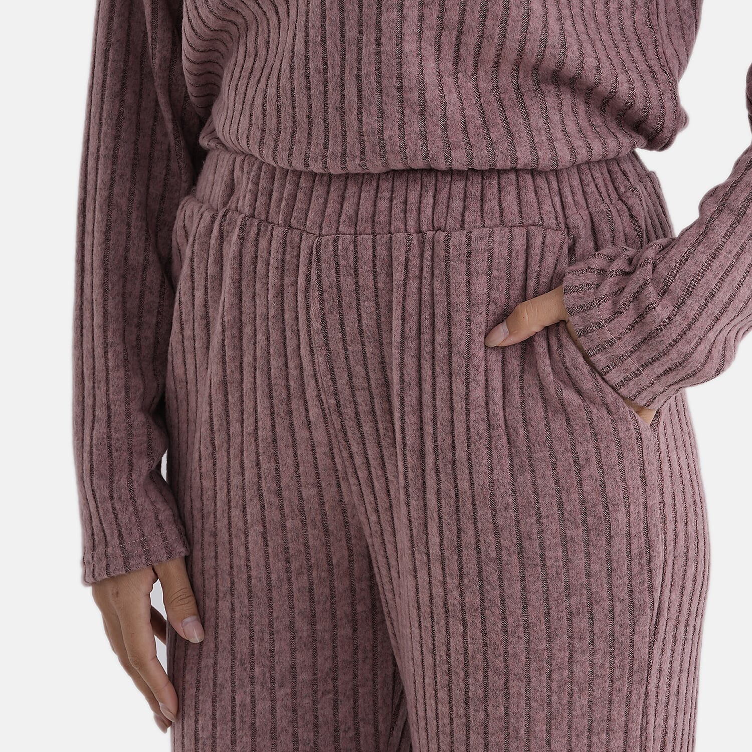 - Maisi Two-Piece Relaxed Fit Ribbed Loungewear Set (Size 8 To 10) - Pink