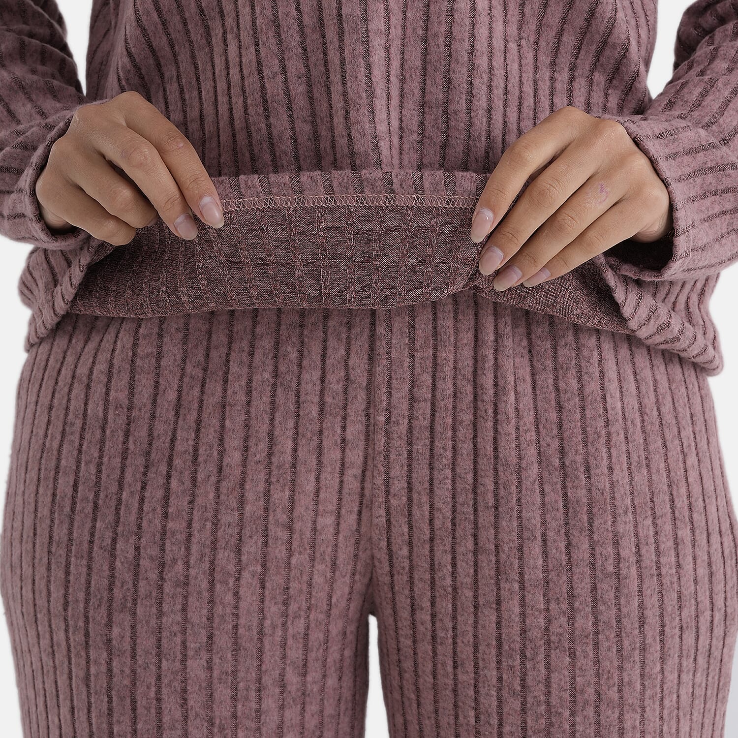 - Maisi Two-Piece Relaxed Fit Ribbed Loungewear Set (Size 8 To 10) - Pink