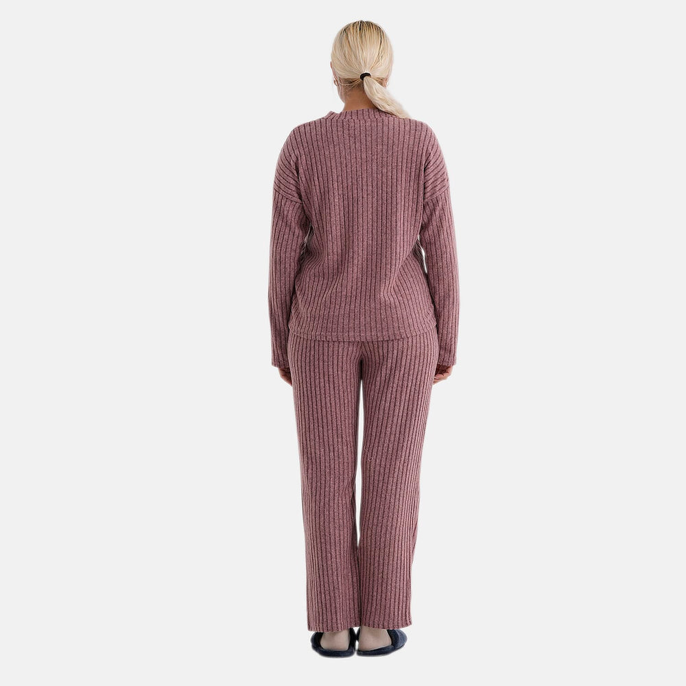 - Maisi Two-Piece Relaxed Fit Ribbed Loungewear Set (Size 18 To 20) - Pink