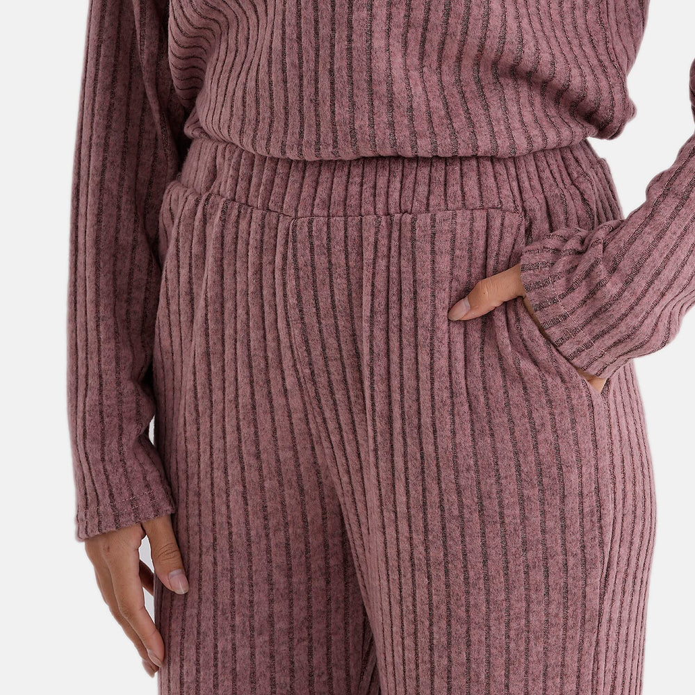 - Maisi Two-Piece Relaxed Fit Ribbed Loungewear Set (Size 18 To 20) - Pink