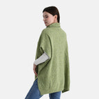 - Maisi High-Neck Poncho Jumper (One Size) - Green