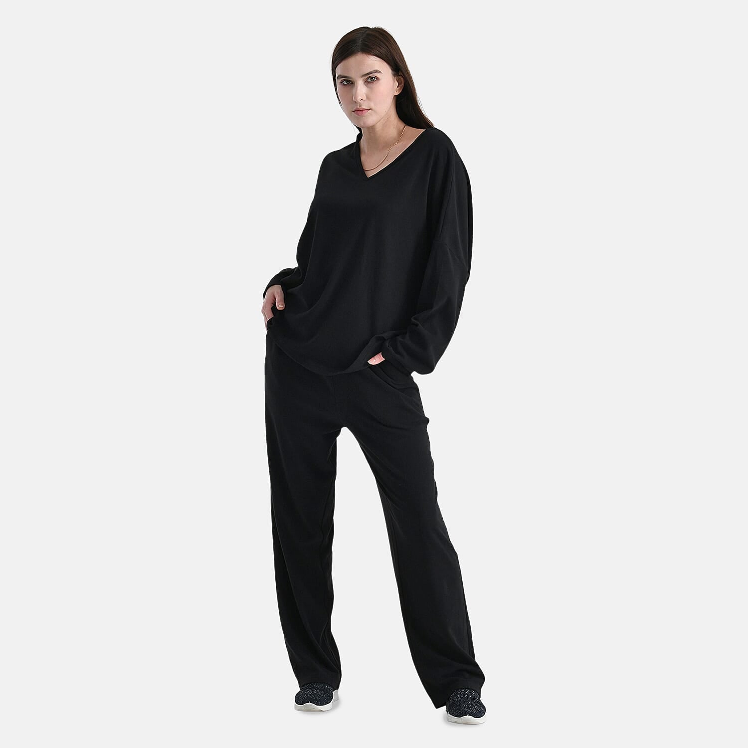 - Maisi Soft Brushed Super Comfort Casual Top (Size L) - Black
