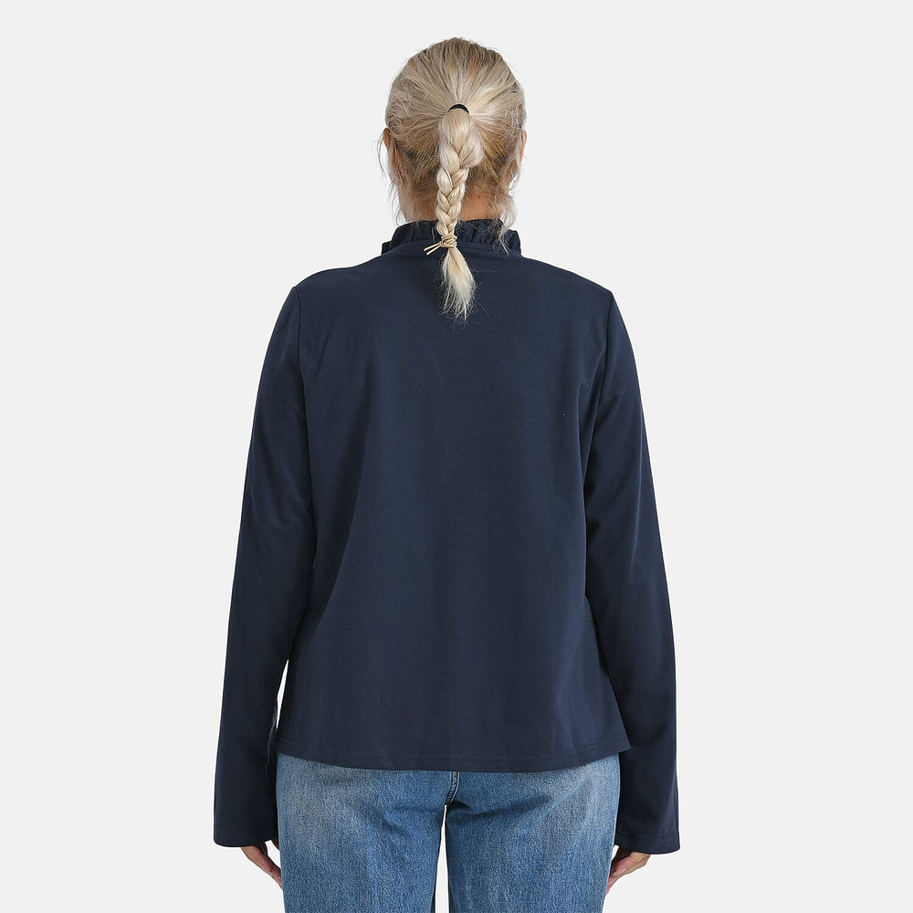 & Maisi Patterned Top (Size - Large) - Navy & Beige
