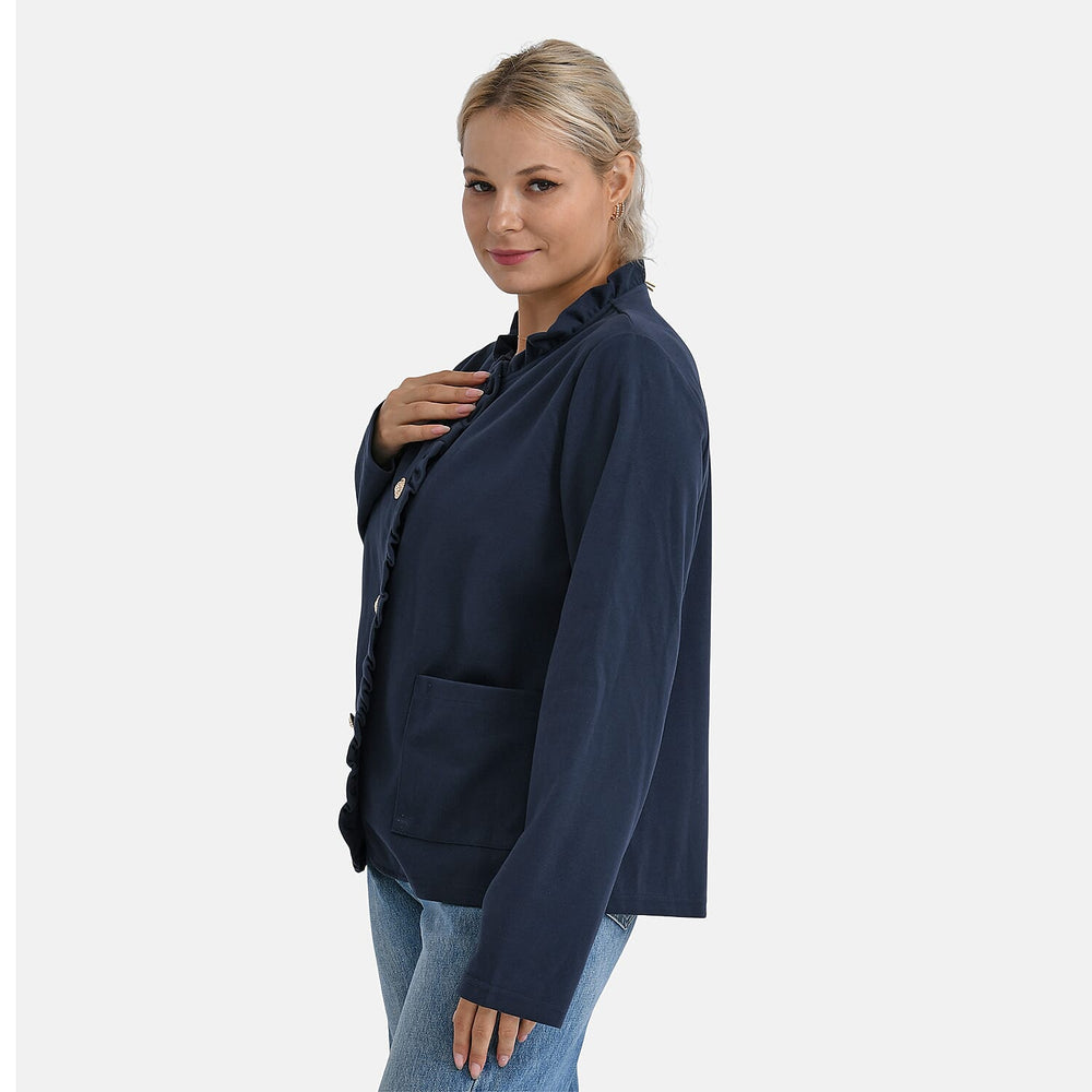 & Maisi Patterned Top (Size - Large) - Navy & Beige
