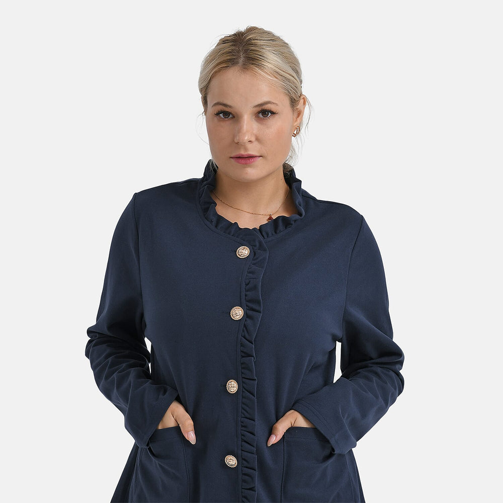 & Maisi Patterned Top (Size - Large) - Navy & Beige