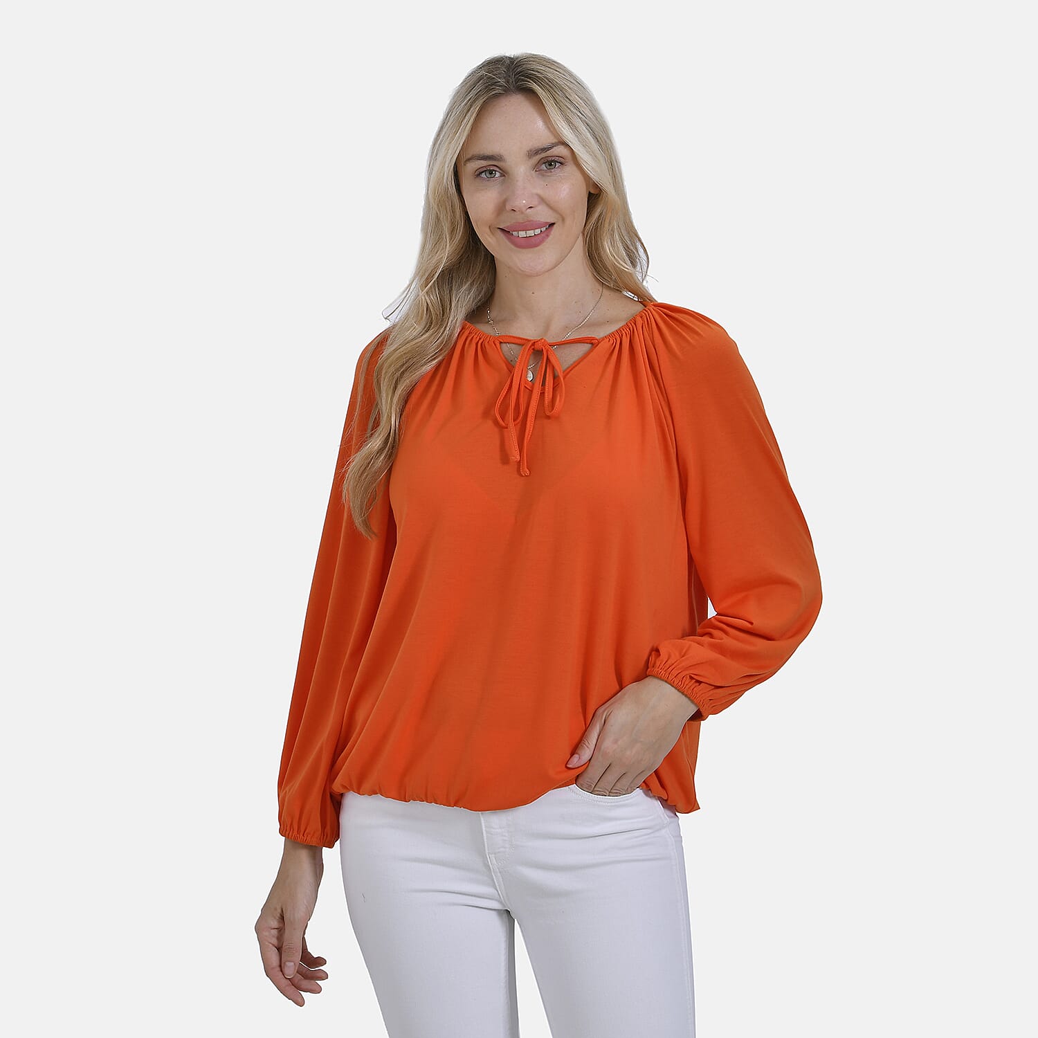 & Maisi Jersey Balloon Top (Size L) - Orange