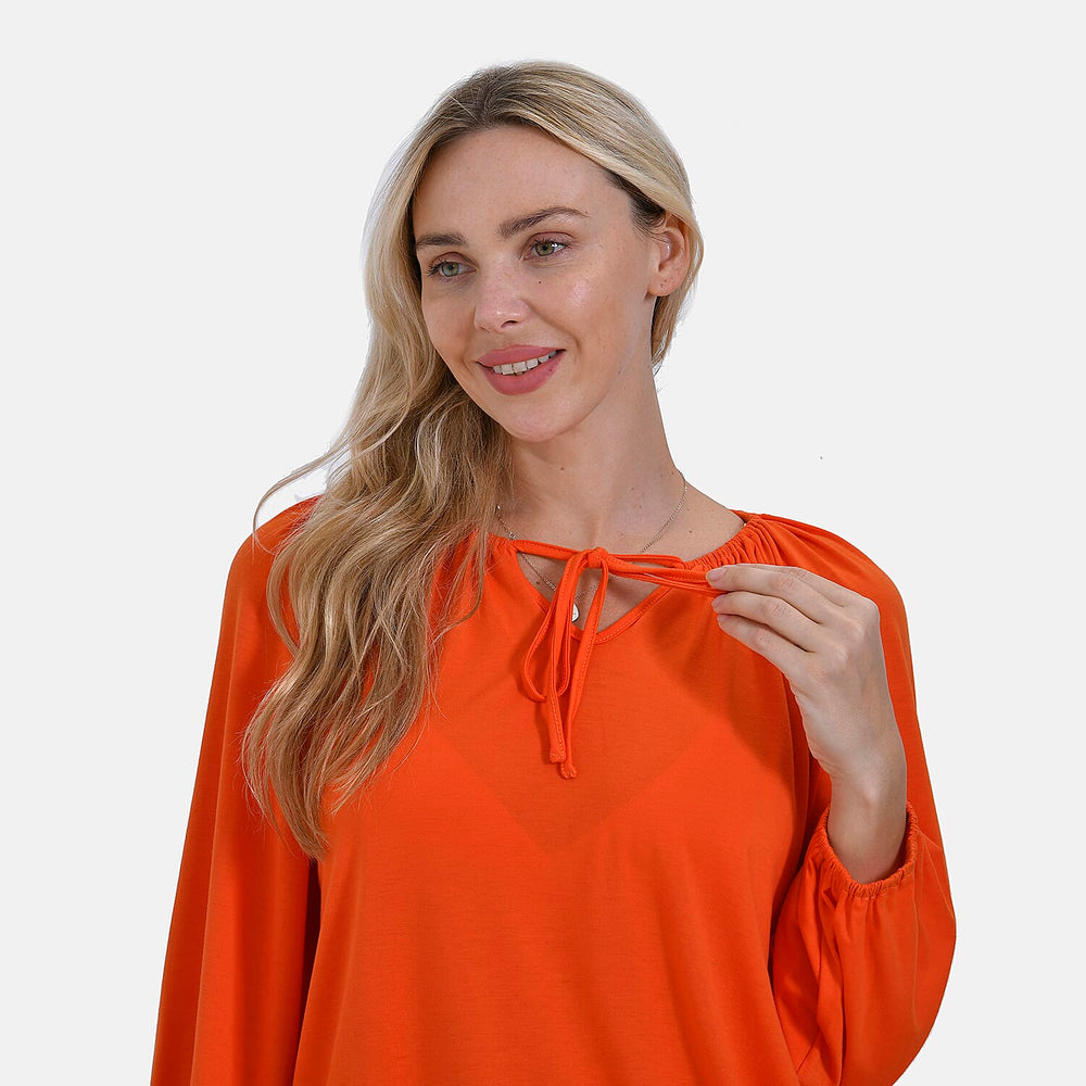& Maisi Jersey Balloon Top (Size L) - Orange