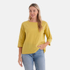- Maisi 100% Cotton Round Neck Top (Size M) - Yellow