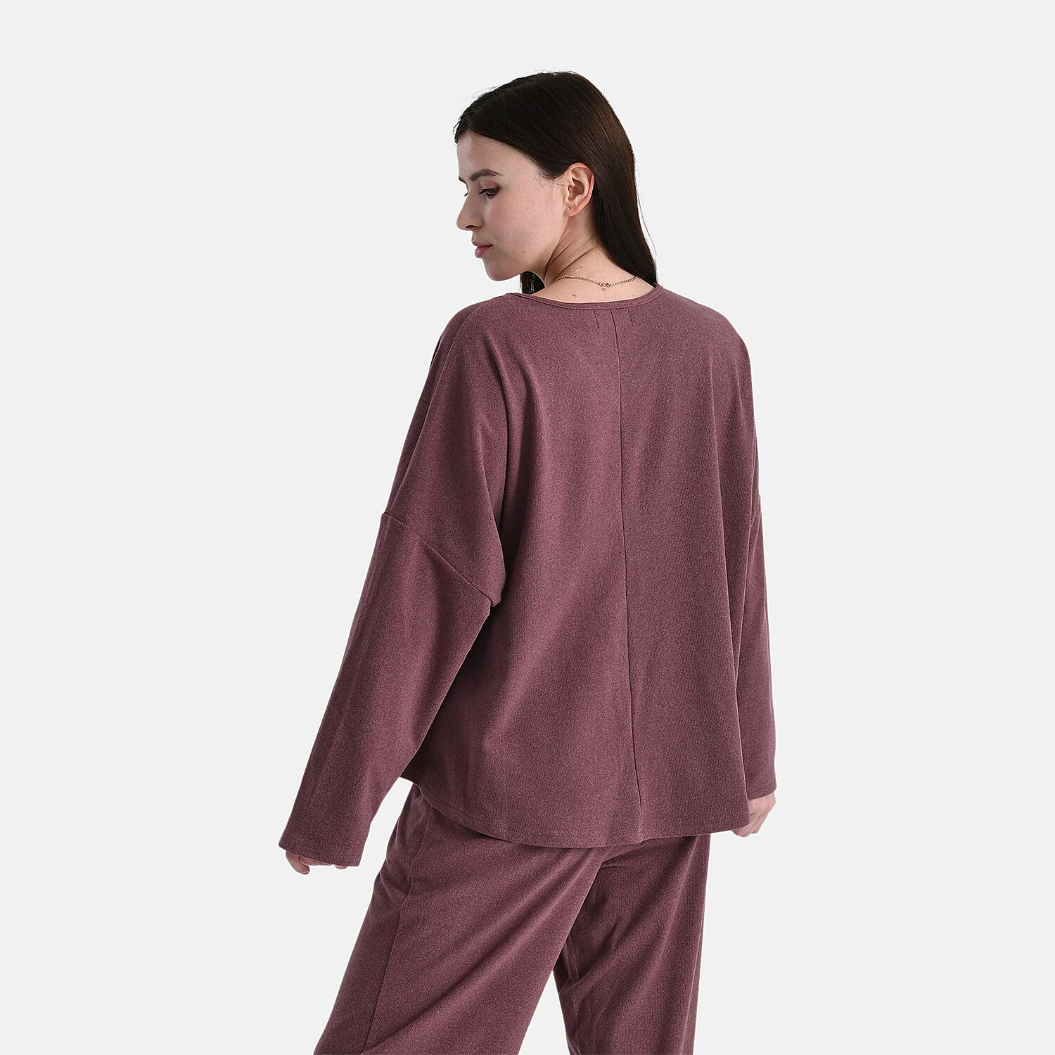 - Maisi Soft Brushed Super Comfort Casual Top (Size M) - Plum