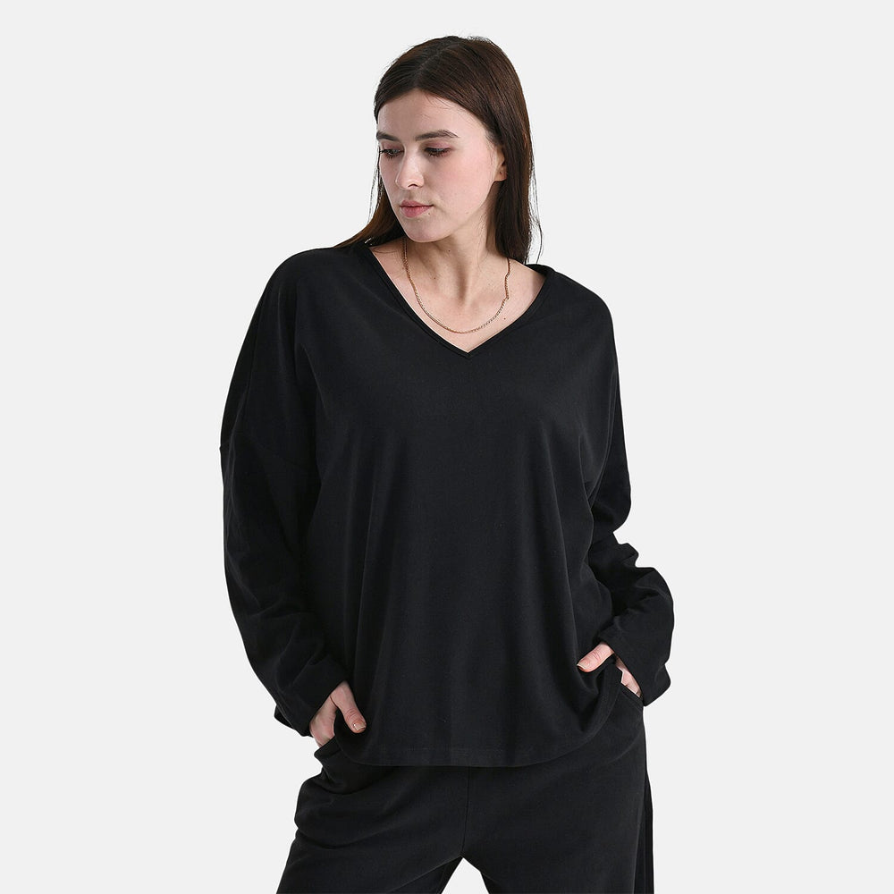 - Maisi Soft Brushed Super Comfort Casual Top (Size S) - Black