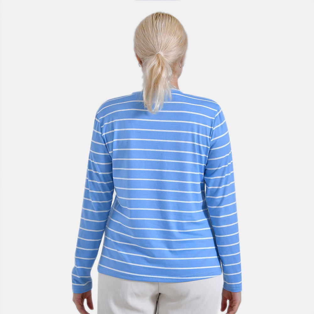 & Maisi Patterned Top (Size - Small) - Blue White & Blue White