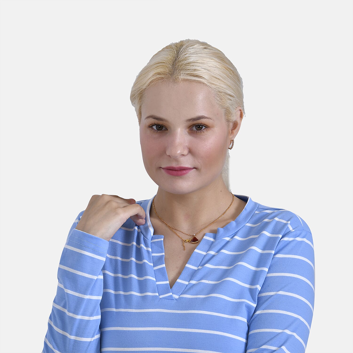 & Maisi Patterned Top (Size - Small) - Blue White & Blue White
