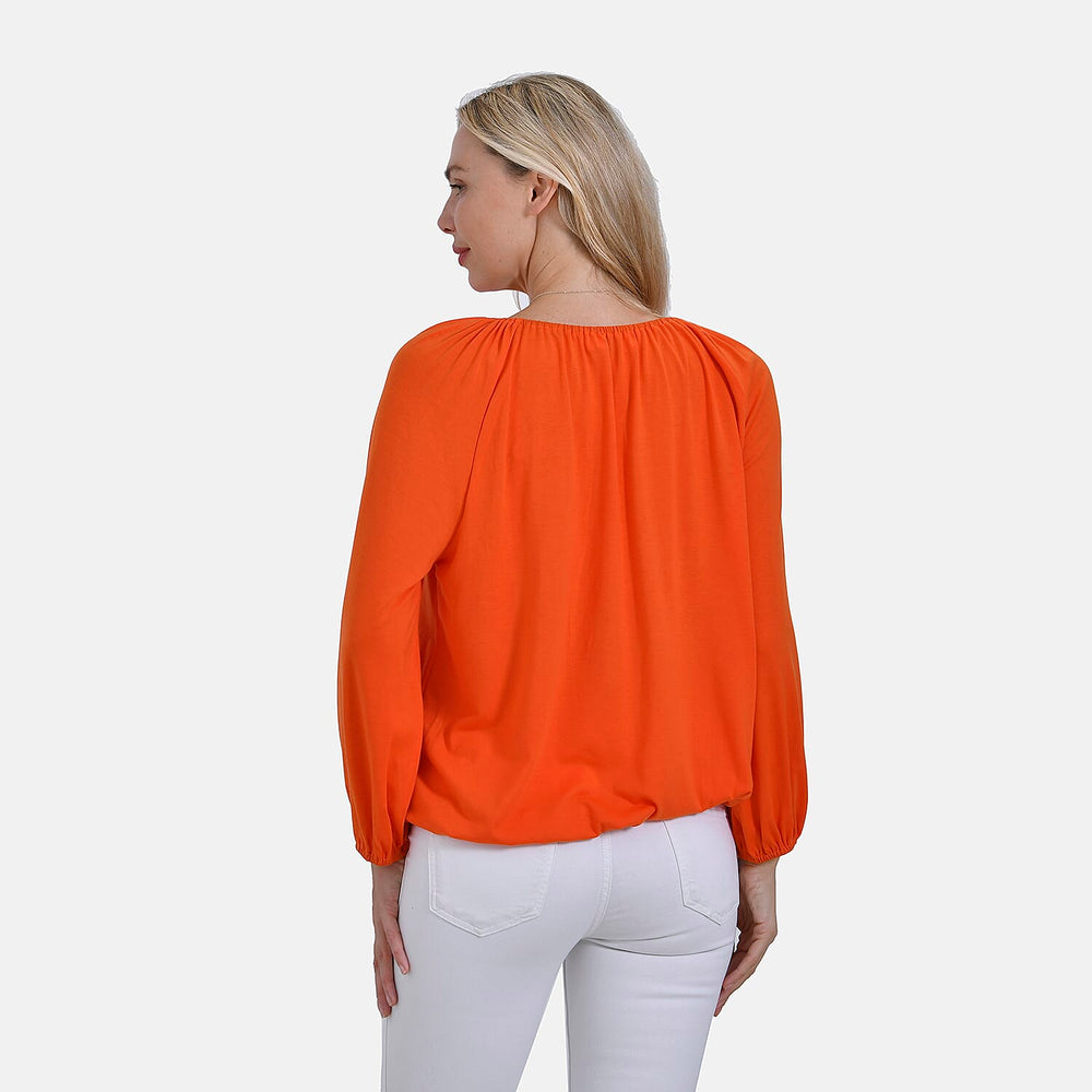 & Maisi Jersey Balloon Top (Size S) - Orange