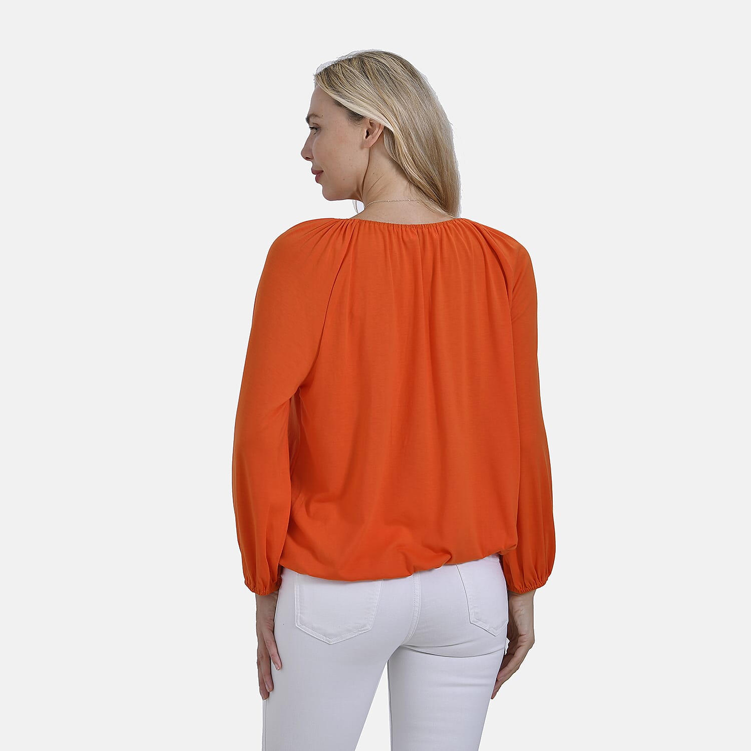 & Maisi Jersey Balloon Top (Size S) - Orange