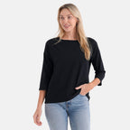 - Maisi 100% Cotton Round Neck Top (Size S) - Black