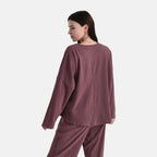 - Maisi Soft Brushed Super Comfort Feels like cashmere Casual Top (Size S) - Plum