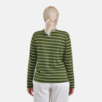 - Maisi Wrinkle Free Full Sleeve Stripe Jersey Top (Size XL) - Green and White
