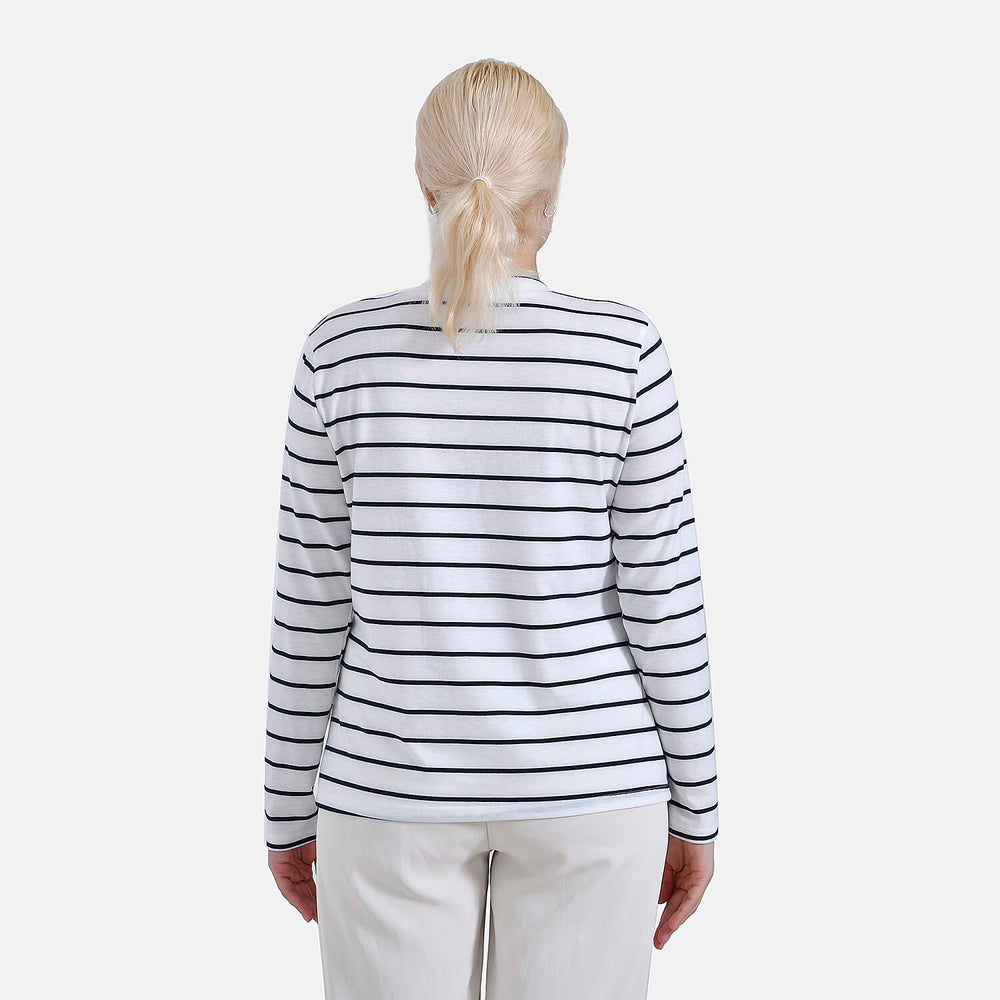 & Maisi Patterned Top (Size - XL) - White Blue & Blue White