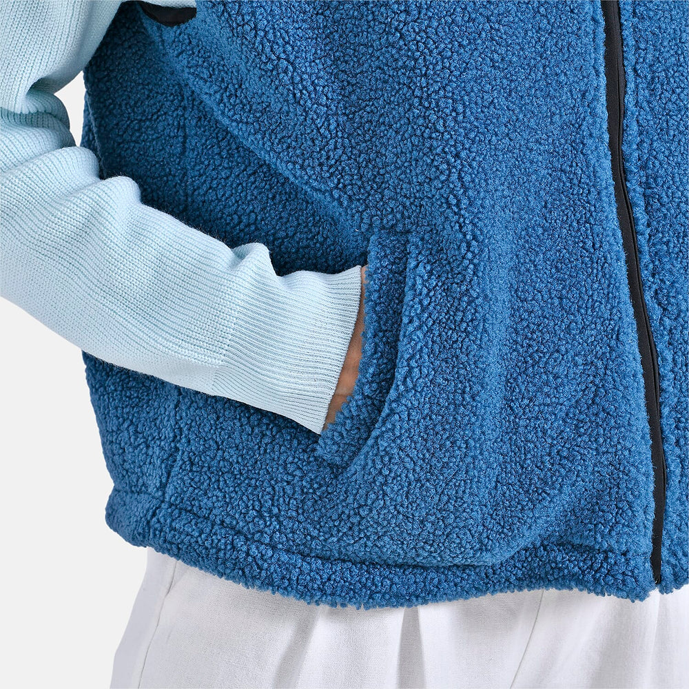 - Maisi Plush Zipper Gilet (Size S-M) - Blue