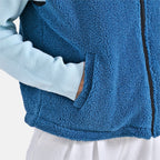 - Maisi Plush Zipper Gilet (Size S-M) - Blue